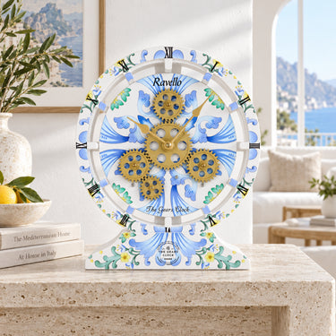 HORLOGE DE BUREAU/MURALE CONVERTIBLE AVEC VRAIS ENGRENAGES MOBILES 10 POUCES VERT AQUA