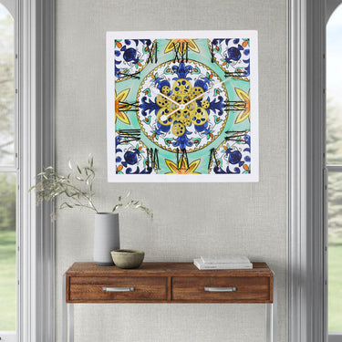 HORLOGE DE BUREAU/MURALE CONVERTIBLE AVEC VRAIS ENGRENAGES MOBILES 10 POUCES VERT AQUA