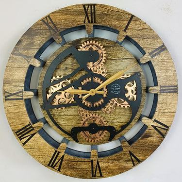 CANADA LINE WALL CLOCK ROUND 24 INCH GOLD ANTIQUE