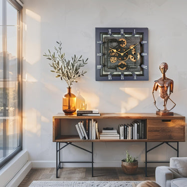 CANADA LINE DESK CLOCK SQUARE (HYBRID WALL) 10 INCH CARBON GREY