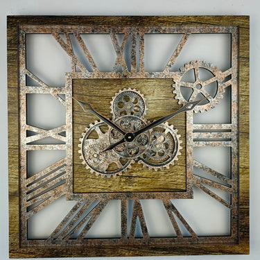 AMERICA LINE WALL CLOCK SQUARE 24 INCH GOLD ANTIQUE