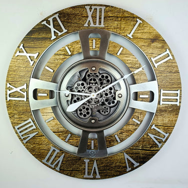 ENGLAND LINE WALL CLOCK ROUND 36 INCH GOLD ANTIQUE