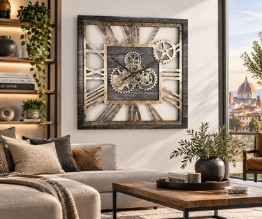 AMERICA LINE WALL CLOCK SQUARE 24 INCH VINTAGE BLACK