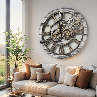 AMERICA LINE WALL CLOCK ROUND 24 INCH GREY & WHITE