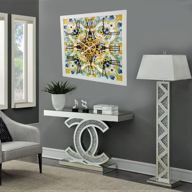 HORLOGE DE BUREAU/MURALE CONVERTIBLE AVEC VRAIS ENGRENAGES MOBILES 10 POUCES VERT AQUA