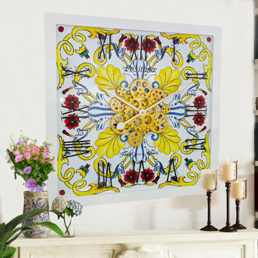 HORLOGE DE BUREAU/MURALE CONVERTIBLE AVEC VRAIS ENGRENAGES MOBILES 10 POUCES VERT AQUA