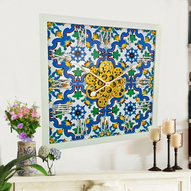 HORLOGE DE BUREAU/MURALE CONVERTIBLE AVEC VRAIS ENGRENAGES MOBILES 10 POUCES VERT AQUA