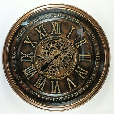 IRELAND LINE WALL CLOCK ROUND 32 INCH "DUBLIN" BRONZE-ANTIQUE