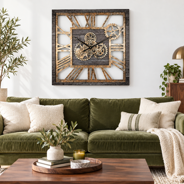 AMERICA LINE WALL CLOCK SQUARE 24 INCH CARBON GREY