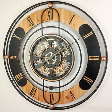 SWITZERLAND LINE WALL CLOCK ROUND 36 INCH BLACK