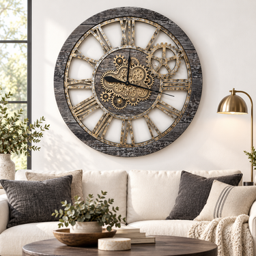 AMERICA LINE WALL CLOCK ROUND 36 INCH CARBON GREY