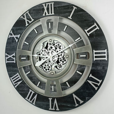 ENGLAND LINE WALL CLOCK ROUND 36 INCH VINTAGE BLACK