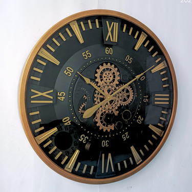 FINLAND LINE WALL CLOCK ROUND 32 INCH "TAMPERE" BROWN-BLACK