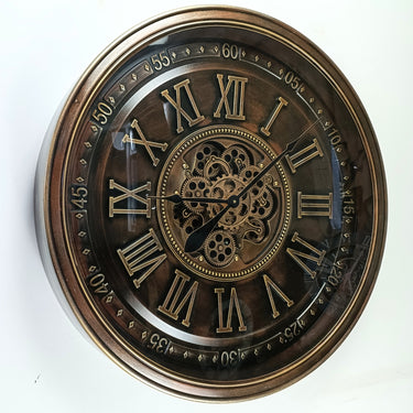 IRELAND LINE WALL CLOCK ROUND 32 INCH "DUBLIN" BRONZE-ANTIQUE