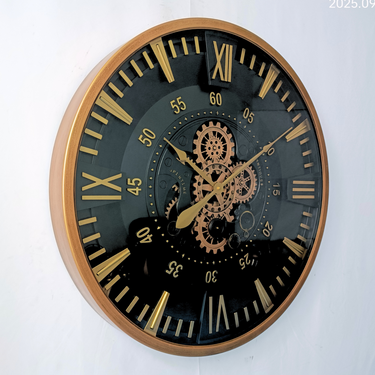 FINLAND LINE WALL CLOCK ROUND 32 INCH "TAMPERE" BROWN-BLACK