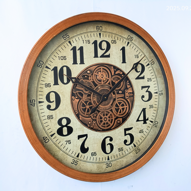 FINLAND LINE WALL CLOCK ROUND 32 INCH "OULU" BROWN-WHITE