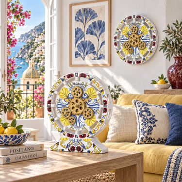 ITALY LINE DESK CLOCK ROUND (HYBRID WALL) 10 INCH POSITANO