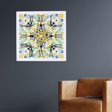 HORLOGE DE BUREAU/MURALE CONVERTIBLE AVEC VRAIS ENGRENAGES MOBILES 10 POUCES VERT AQUA