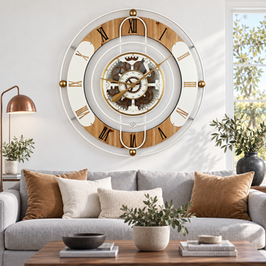 SWITZERLAND LINE WALL CLOCK ROUND 36 INCH WHITE