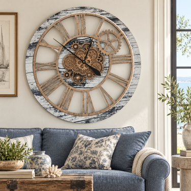 AMERICA LINE WALL CLOCK ROUND 36 INCH GREY & WHITE