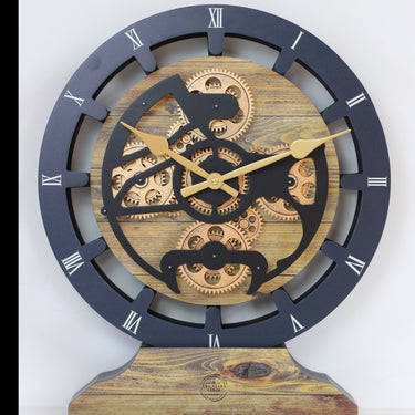 HORLOGE DE BUREAU/MURALE CONVERTIBLE AVEC VRAIS ENGRENAGES MOBILES 10 POUCES VERT AQUA