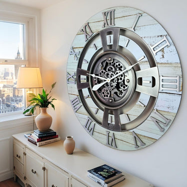 ENGLAND LINE WALL CLOCK ROUND 36 INCH DESERT BEIGE