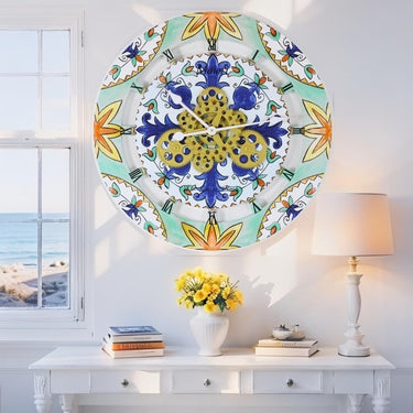 HORLOGE DE BUREAU/MURALE CONVERTIBLE AVEC VRAIS ENGRENAGES MOBILES 10 POUCES VERT AQUA