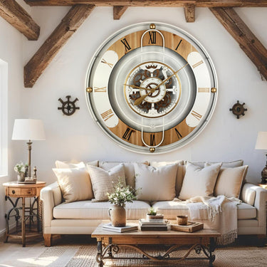 SWITZERLAND LINE WALL CLOCK ROUND 36 INCH WHITE