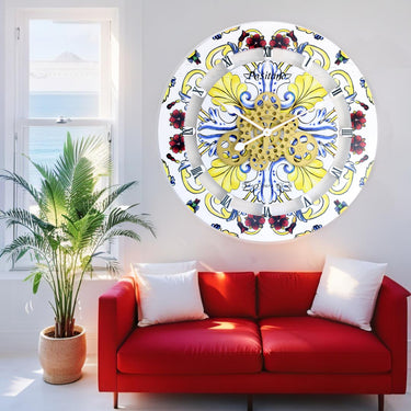 HORLOGE DE BUREAU/MURALE CONVERTIBLE AVEC VRAIS ENGRENAGES MOBILES 10 POUCES VERT AQUA