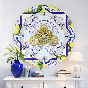 HORLOGE DE BUREAU/MURALE CONVERTIBLE AVEC VRAIS ENGRENAGES MOBILES 10 POUCES VERT AQUA