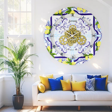 HORLOGE DE BUREAU/MURALE CONVERTIBLE AVEC VRAIS ENGRENAGES MOBILES 10 POUCES VERT AQUA