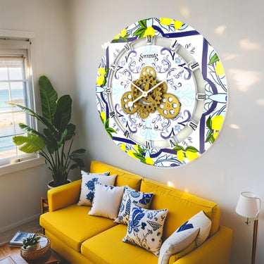 HORLOGE DE BUREAU/MURALE CONVERTIBLE AVEC VRAIS ENGRENAGES MOBILES 10 POUCES VERT AQUA