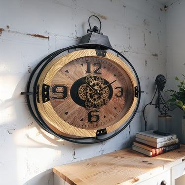 FINLAND LINE WALL CLOCK OVAL 26 INCH "ESPOO" WOOD-BLACK