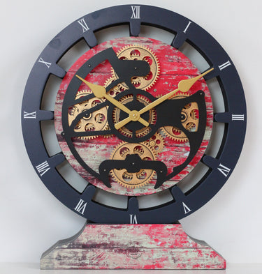 CANADA LINE MANTEL CLOCK ROUND (HYBRID WALL) 16 INCH RED LAVA