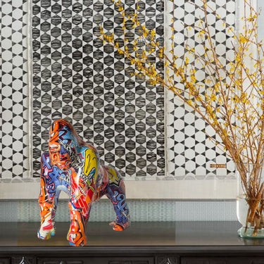 SCULPTURE EN RÉSINE CHIEN AVEC LUNETTES DE SOLEIL