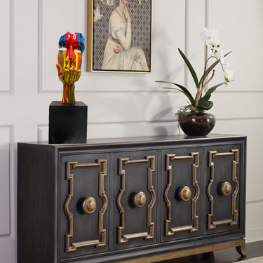 RÉSINE SCULPTURE VISAGE HUMAIN ABSTRAIT