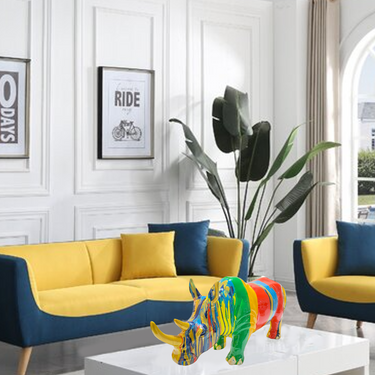 SCULPTURE EN RÉSINE RHINOCERUS