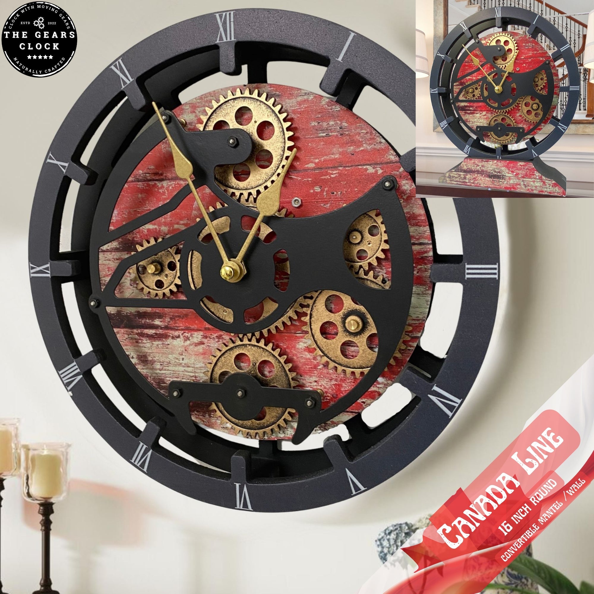 Canada 16 inch Clock Wall-Desk