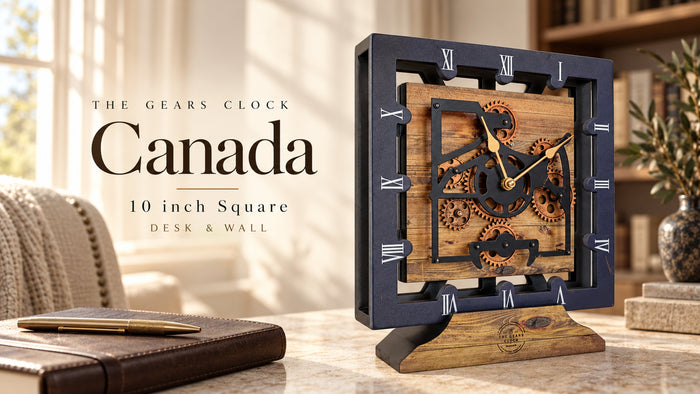 Canada 10 inch Clock Desk-Wall Square – The Gears Clock