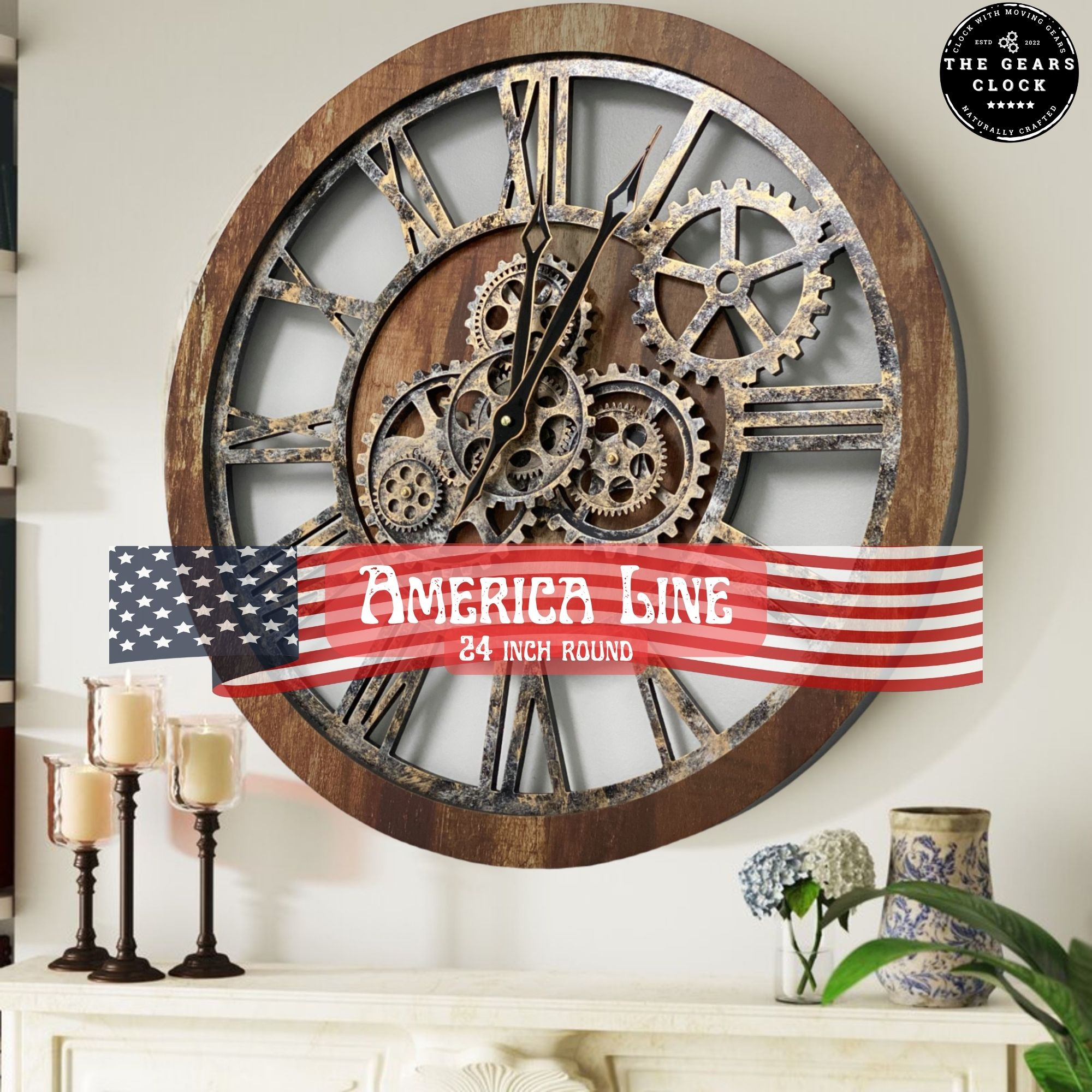 America 24 inch Clock Wall