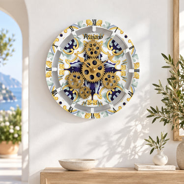 HORLOGE DE BUREAU/MURALE CONVERTIBLE AVEC VRAIS ENGRENAGES MOBILES 10 POUCES VERT AQUA