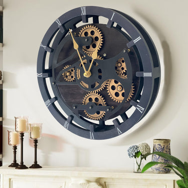 MANTEL/WALL CLOCK 16  INCH (HYBRID) VINTAGE BLACK