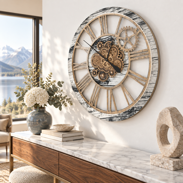 AMERICA LINE WALL CLOCK ROUND 36 INCH GREY & WHITE