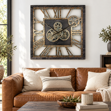 AMERICA LINE WALL CLOCK SQUARE 24 INCH VINTAGE BLACK