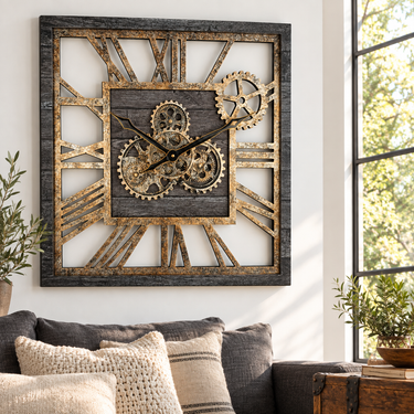 AMERICA LINE WALL CLOCK SQUARE 24 INCH CARBON GREY