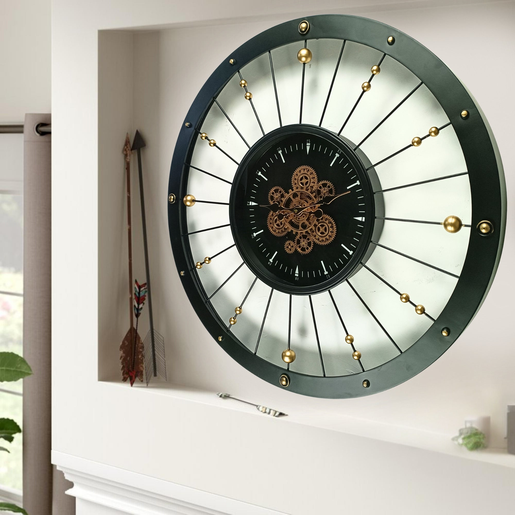 SPAIN LINE WALL CLOCK ROUND 36 INCH