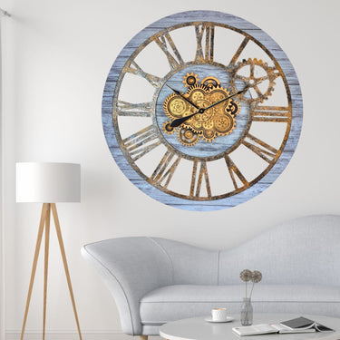 HORLOGE MURALE AVEC VRAIS ENGRENAGES MOBILES 36 POUCES BEIGE DU DESERT