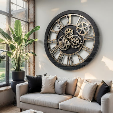 AMERICA LINE WALL CLOCK ROUND 24 INCH VINTAGE BLACK