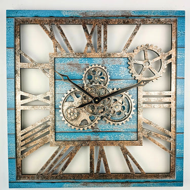 AMERICA LINE WALL CLOCK SQUARE 24 INCH OCEAN BLUE