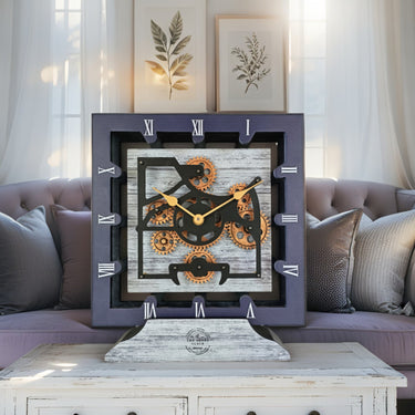 CANADA LINE DESK CLOCK SQUARE (HYBRID WALL) 10 INCH SILVER GREY